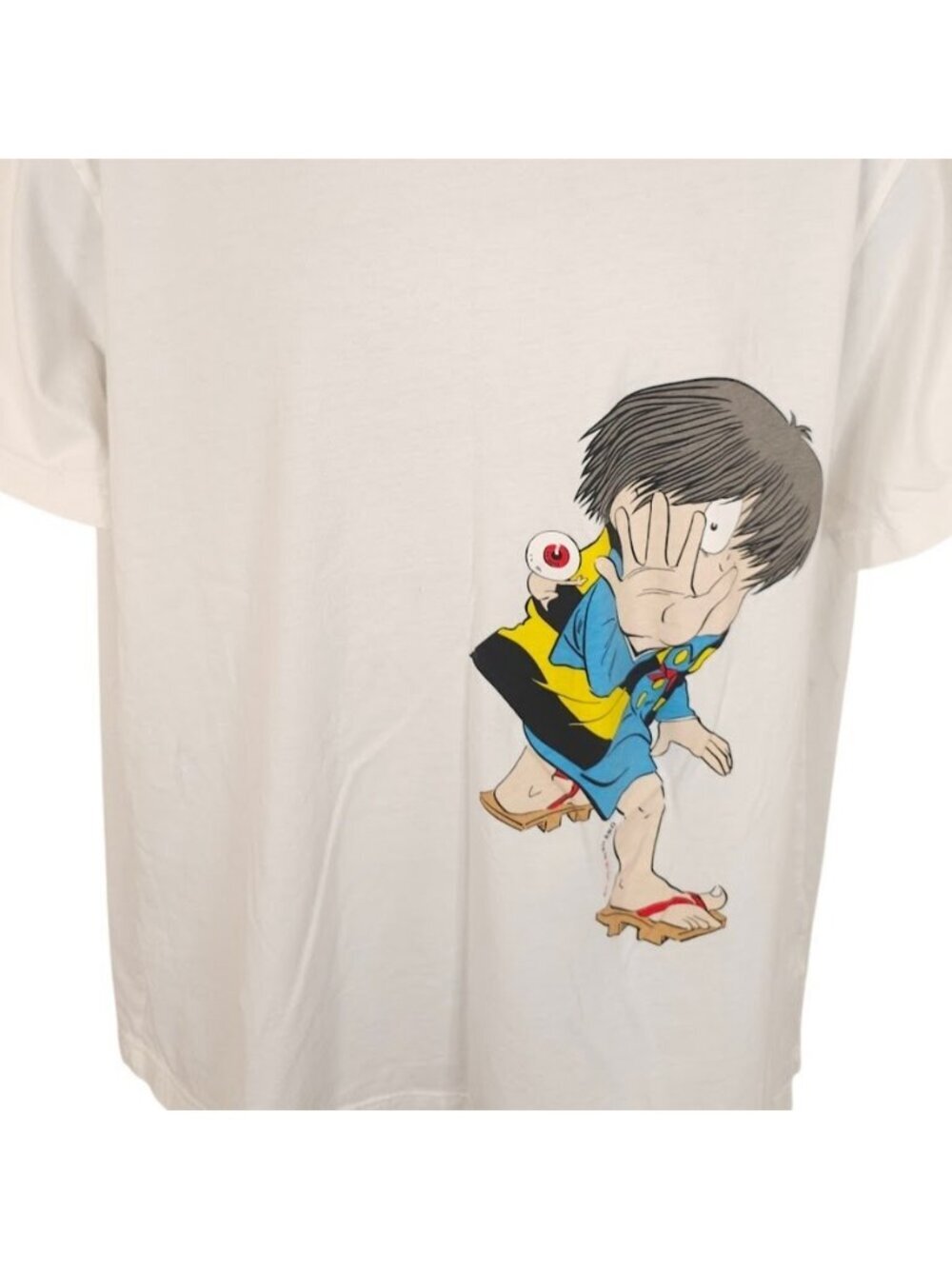 GeGeGe No Kitaro T Shirt Mens Size XL White Eyeball Dad Japanese Manga Series